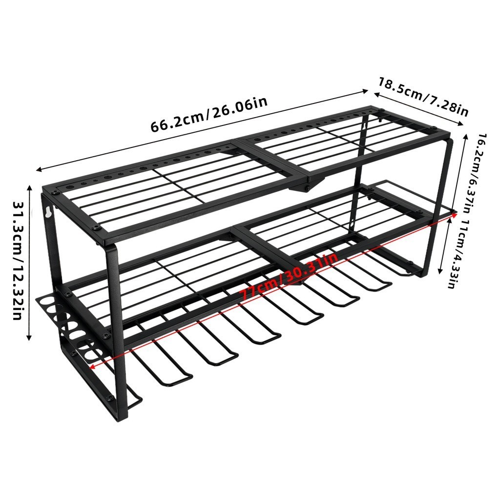 3 Layer Power Tool Organizer Wall Mount Cordless Drill Hanger Storage Rack Shelf