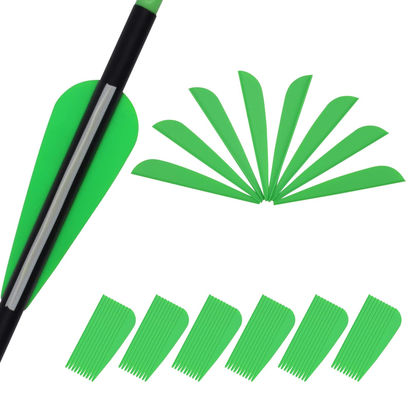 60PK 3 Inch 4Inch Plastic Arrow Fletching Arrow Vane TPU Fletchings for DIY Arro