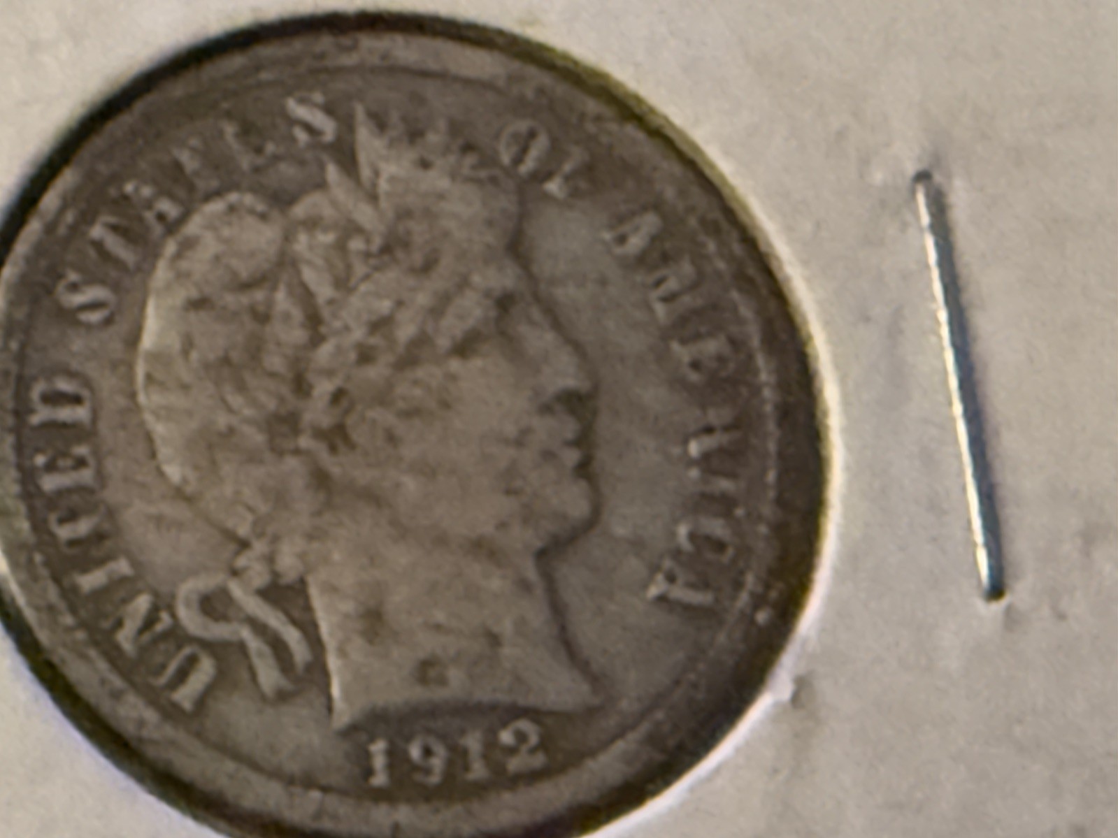 1912 Barber Dime 90% Silver Better Grade Fine F-12 Philadelphia Coin