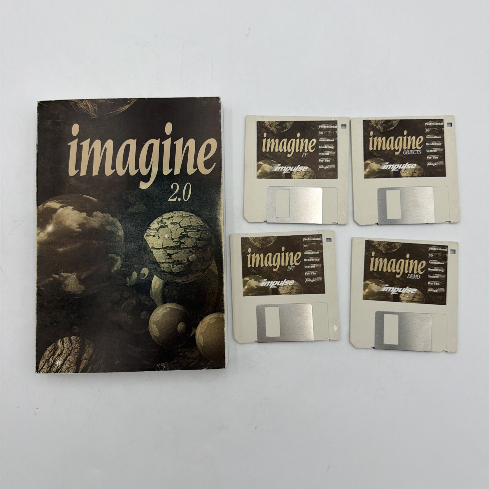 Imagine 2.0 Amiga Impulse 3D Modeling Animation 4 Disks Manual Tested