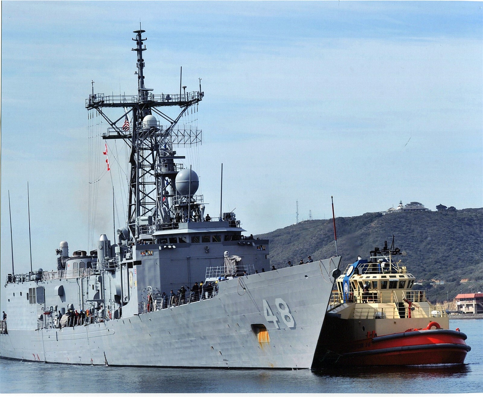 USS Vandegrift FFG-48 US Navy 8x10 photo arriving Point Loma from last cruise