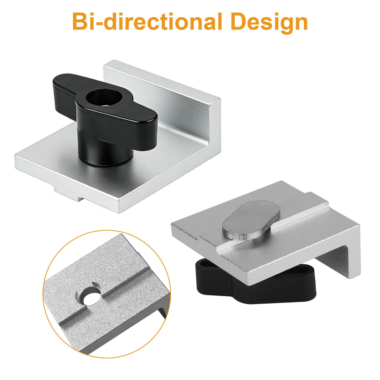 4PCS T-Track Stop Block Set w/ Bolts & Knobs Woodworking Fence Positioning Tool