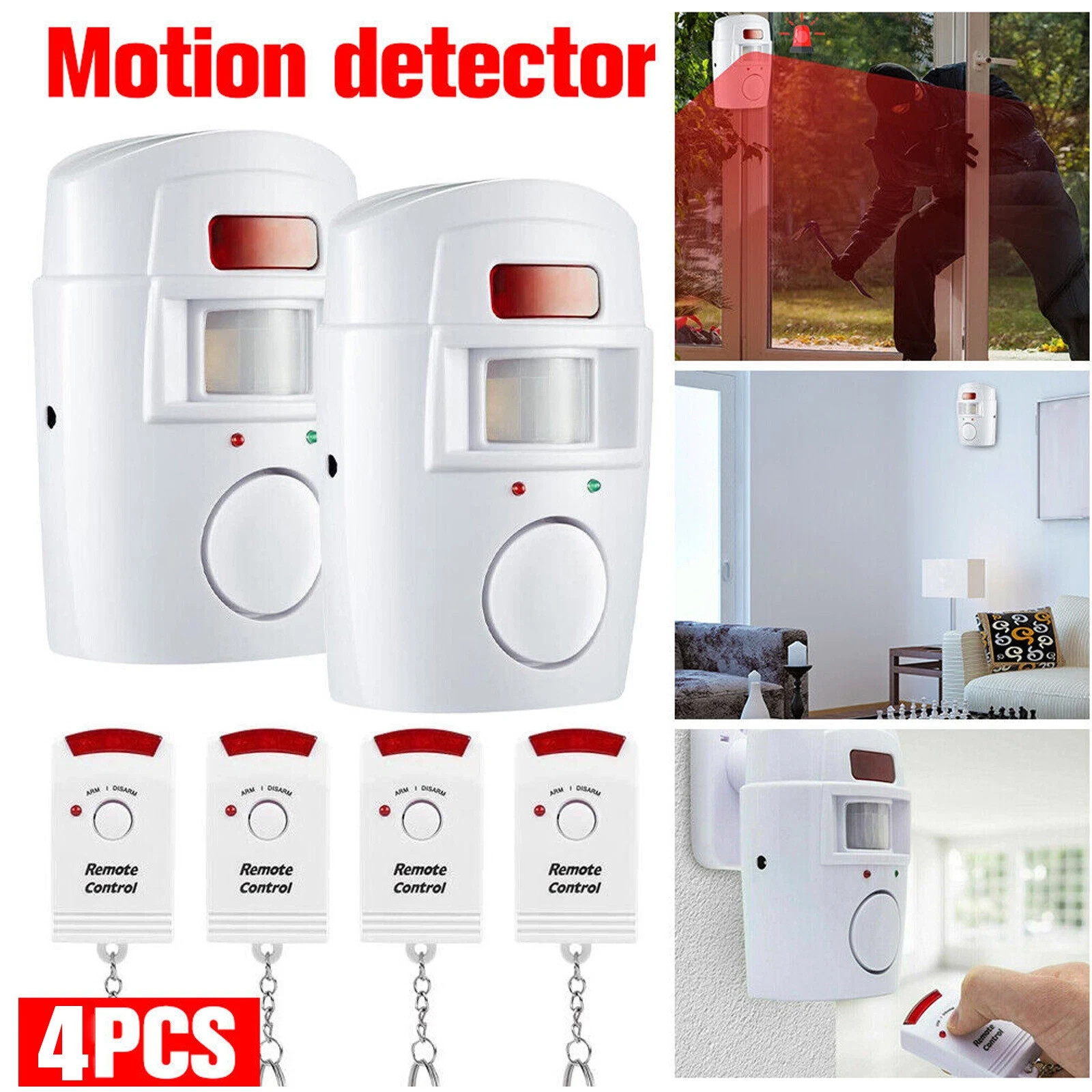 2 Set Motion Sensor Wireless Security Alert System Home Driveway Alarm Garage AU
