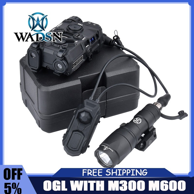 WADSN OGL Laser+SF M300A M600C Tactical Hunting Flashlight+UNAXON Dual Switch