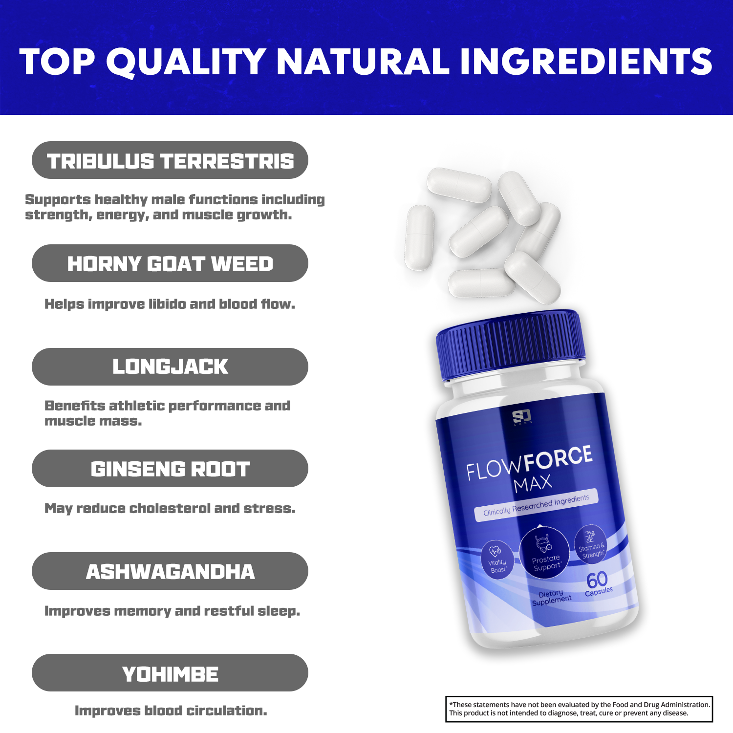 (2 Pack) FlowForce Max, Flow Force Max Male Vitality Supplement (120 Capsules)