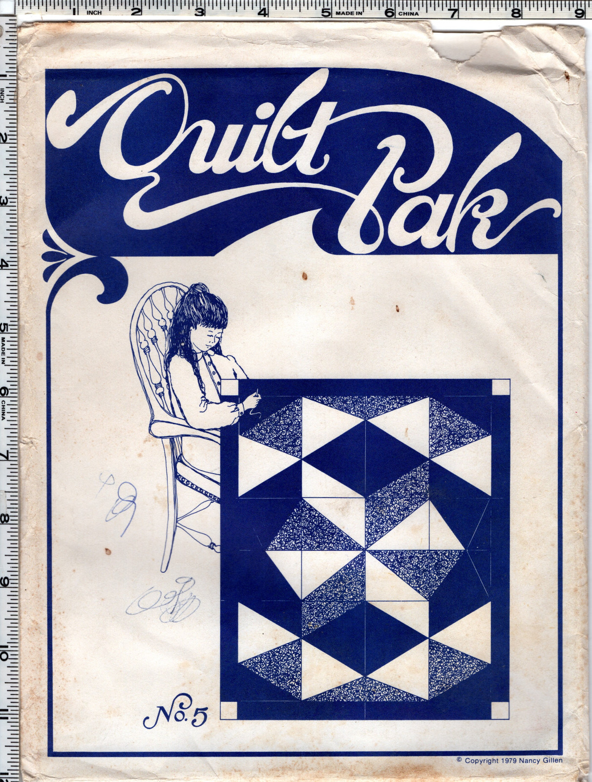 Quilt Pak #5 ©1979 Nancy Gillen Patchwok Plus Templates Queen Double Twin Throw