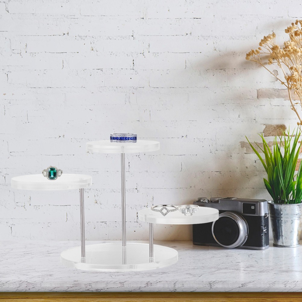 1Set Multi Layer Transparent Jewelry Display Stand Storefront Gallery Window Use