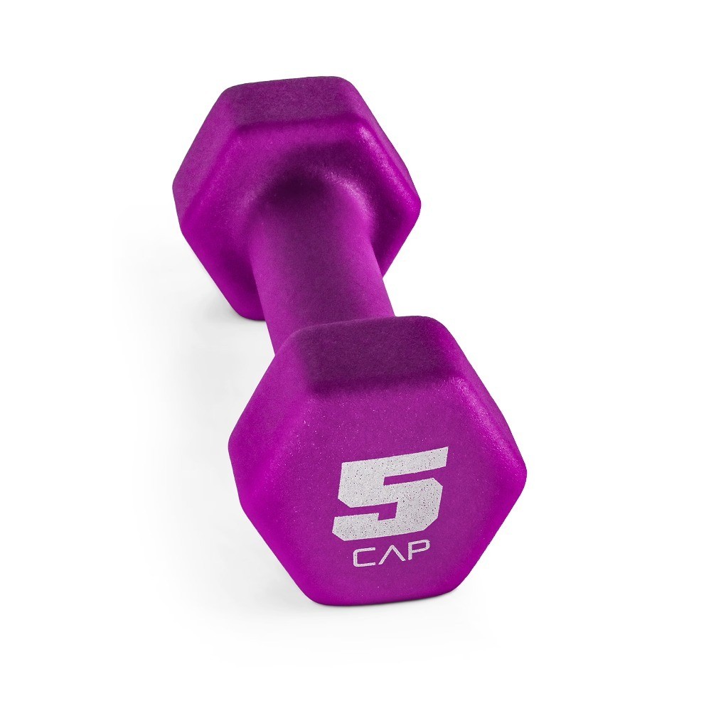 Neoprene Coated Magenta 5 lb Dumbbell Pair Fitness Weight for Home Gym
