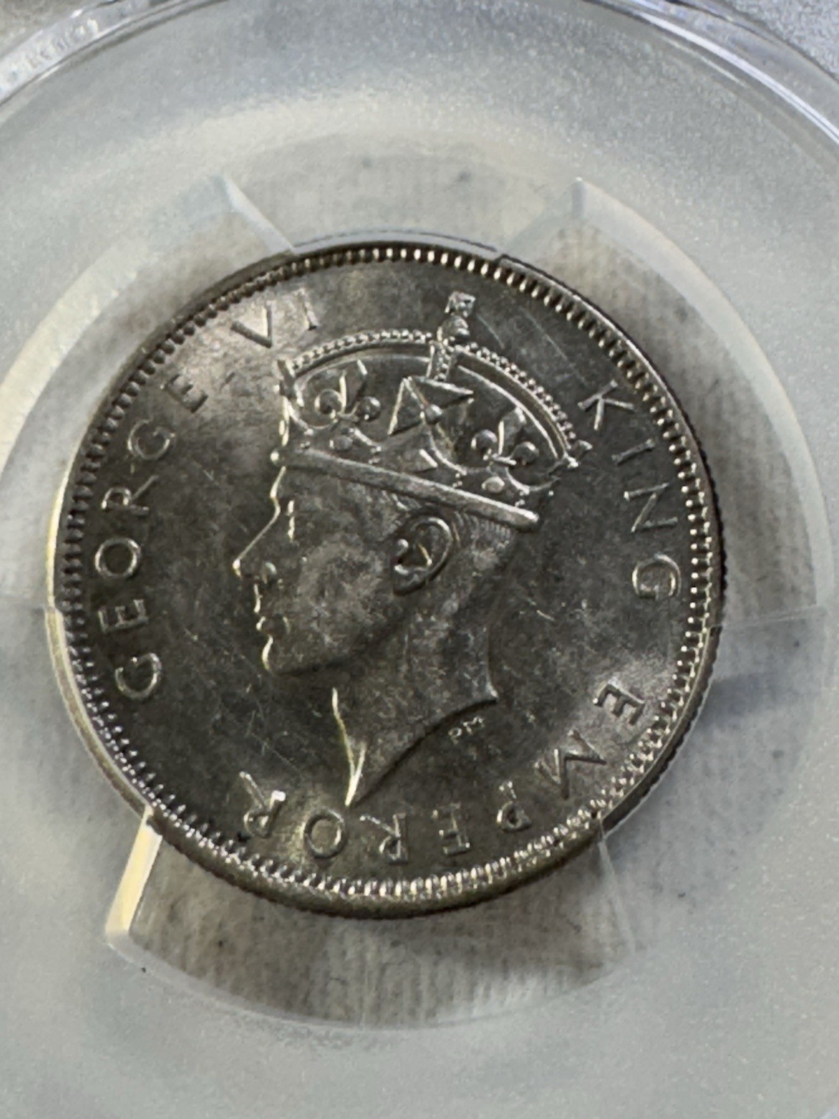 1938 Fiji 1 Shilling Silver Coin Graded AU 58 by PCGS Low Mintage