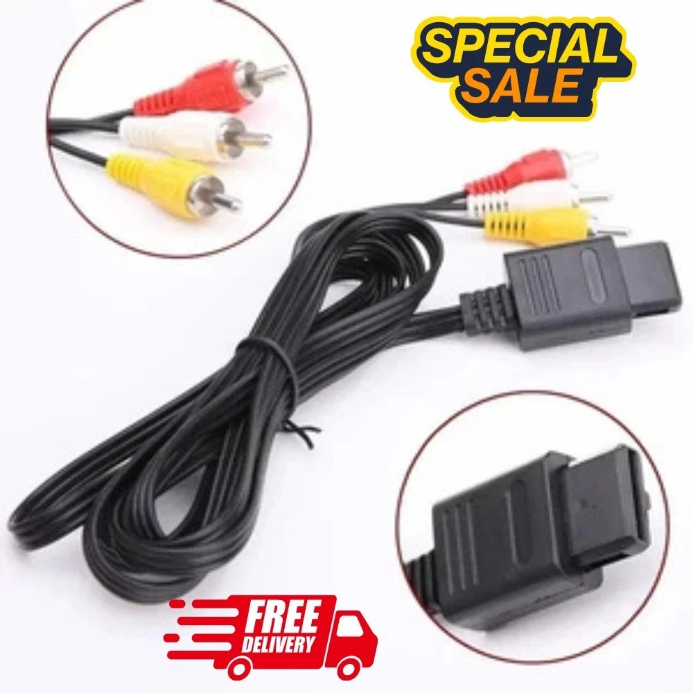 AV TV Audio Video Stereo Cable Cord For Nintendo 64 N64 SNES Gamecube 6FT