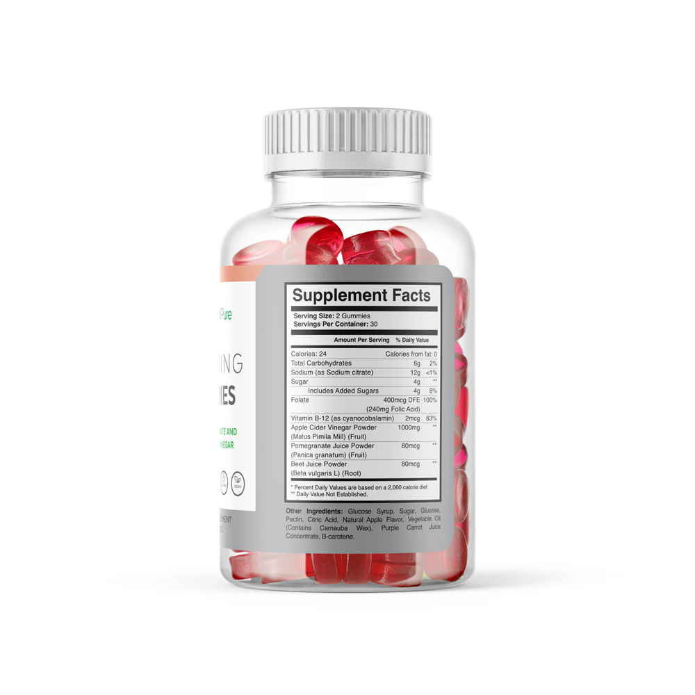 Slimming Gummies With Pomegranate and Apple Cider Vinegar 60ct 3 Bottles