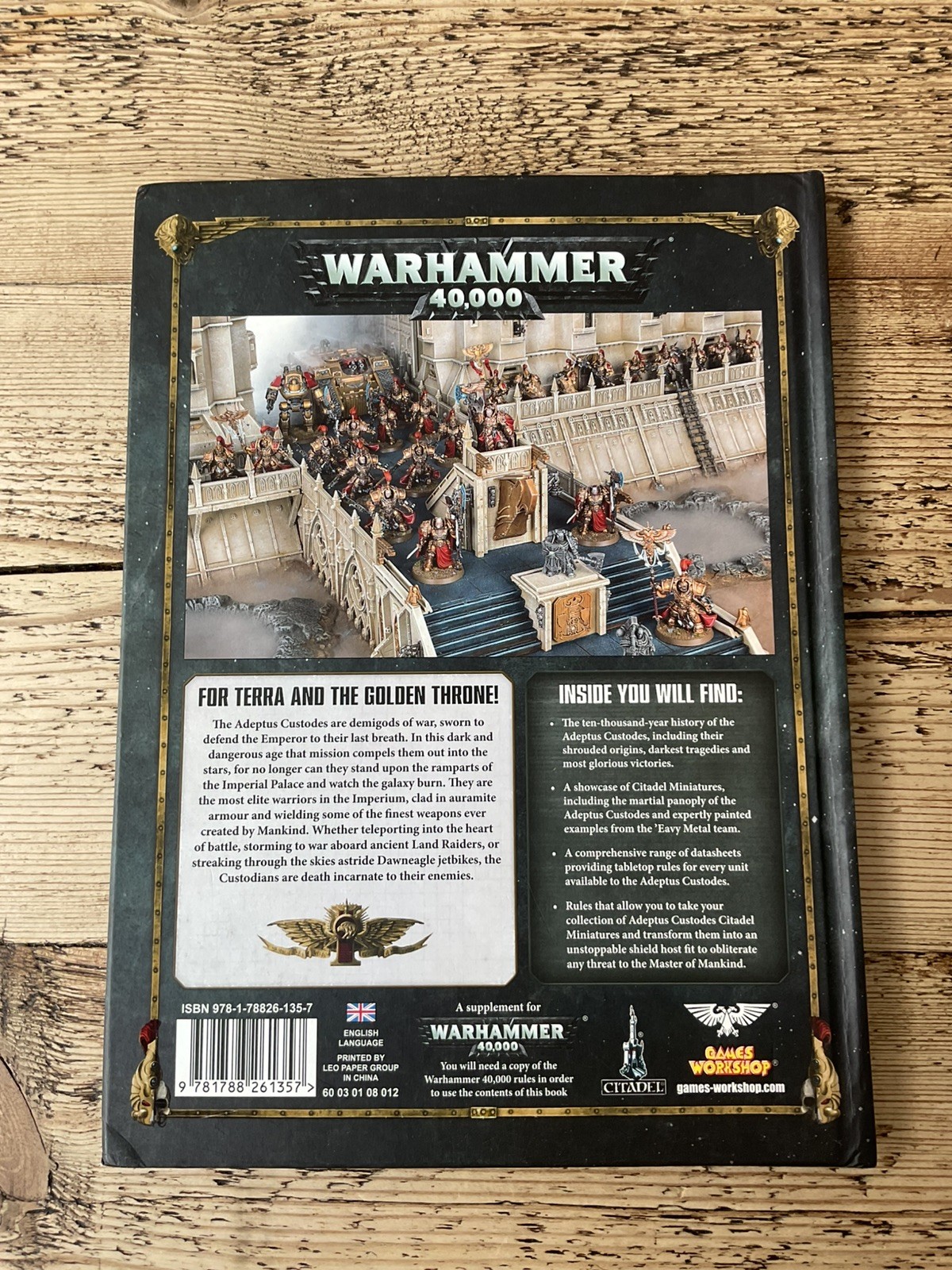 Warhammer 40k Adeptus Custodes Codex - Hardback