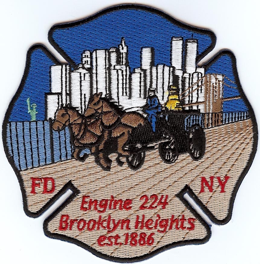 New York City - FDNY Engine-224 "BRKLYN Heights", NY (4.25" x 4.25") fire patch