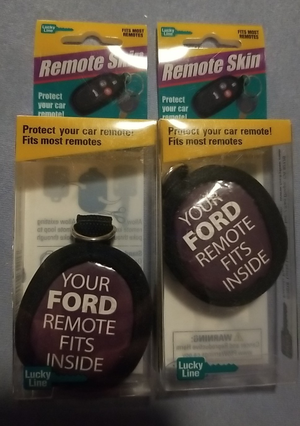 Lot Of 2 NEW Lucky Line 48801 Remote Skin Ford Black NIP NIB