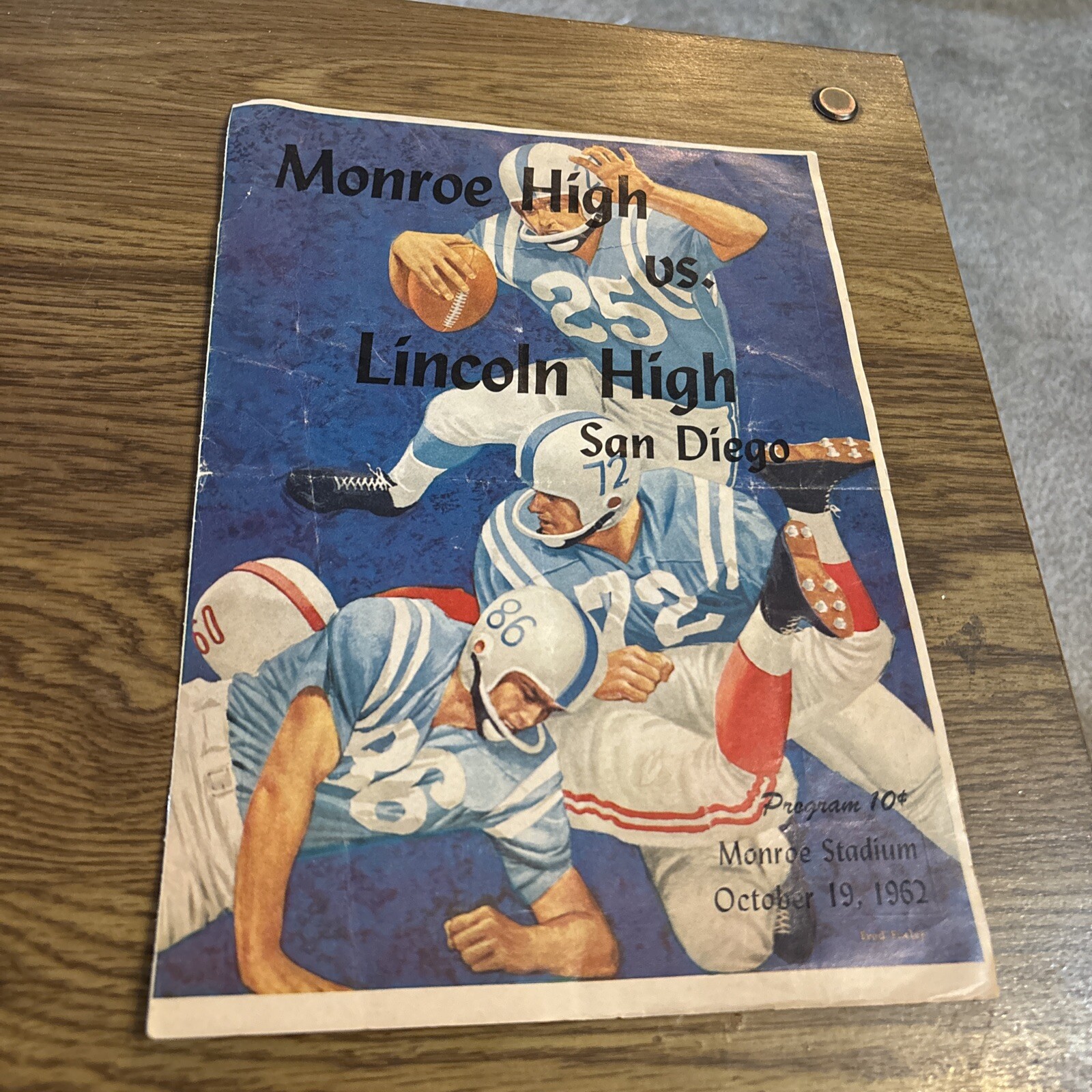 Monroe High Vs Lincoln High Football Program Oct 19, 1962 Monroe Stadium
