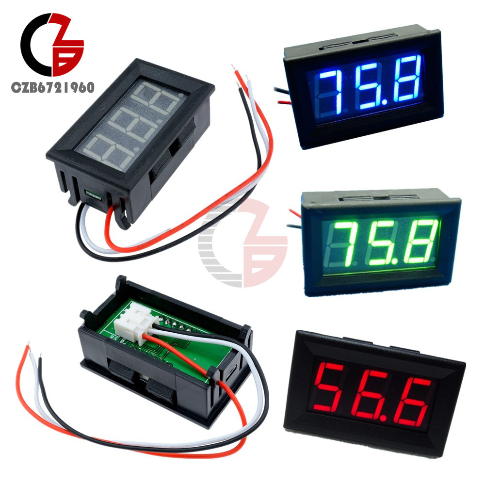 DC 0V~99.9V Blue/Red/Green LED Digital Voltmeter Voltage Panel Meter for Motor