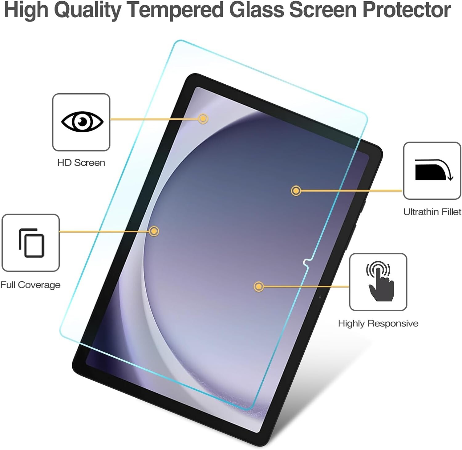 For Samsung Galaxy Tab A9 Plus Tablet Clear Case Soft TPU Cover Screen Protector