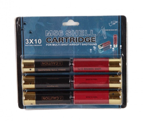 Double Eagle 30 BB M56 Tri-Shot PLASTIC Airsoft Shotgun Shell Set 6-PACK