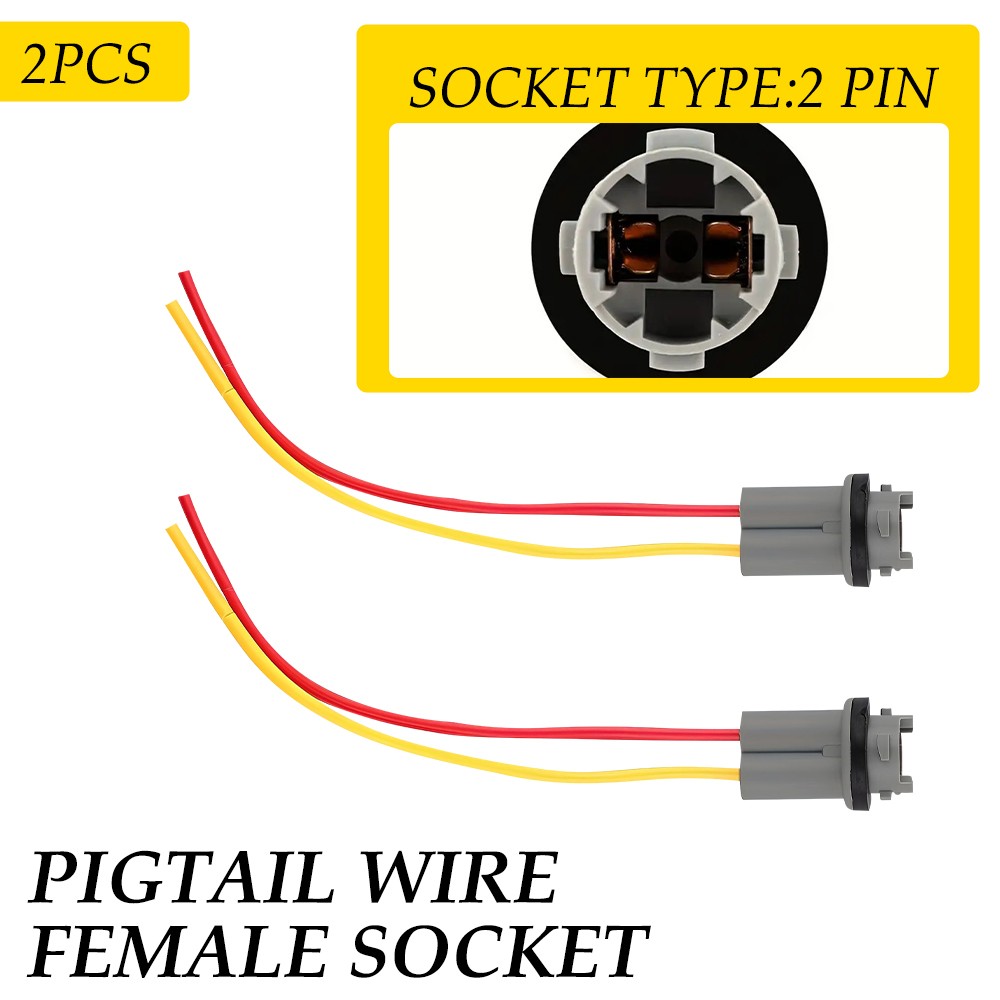 T10 194 921 Socket Bulb Dome Side Marker Light Harness Wire Plug Connectors 2PCS