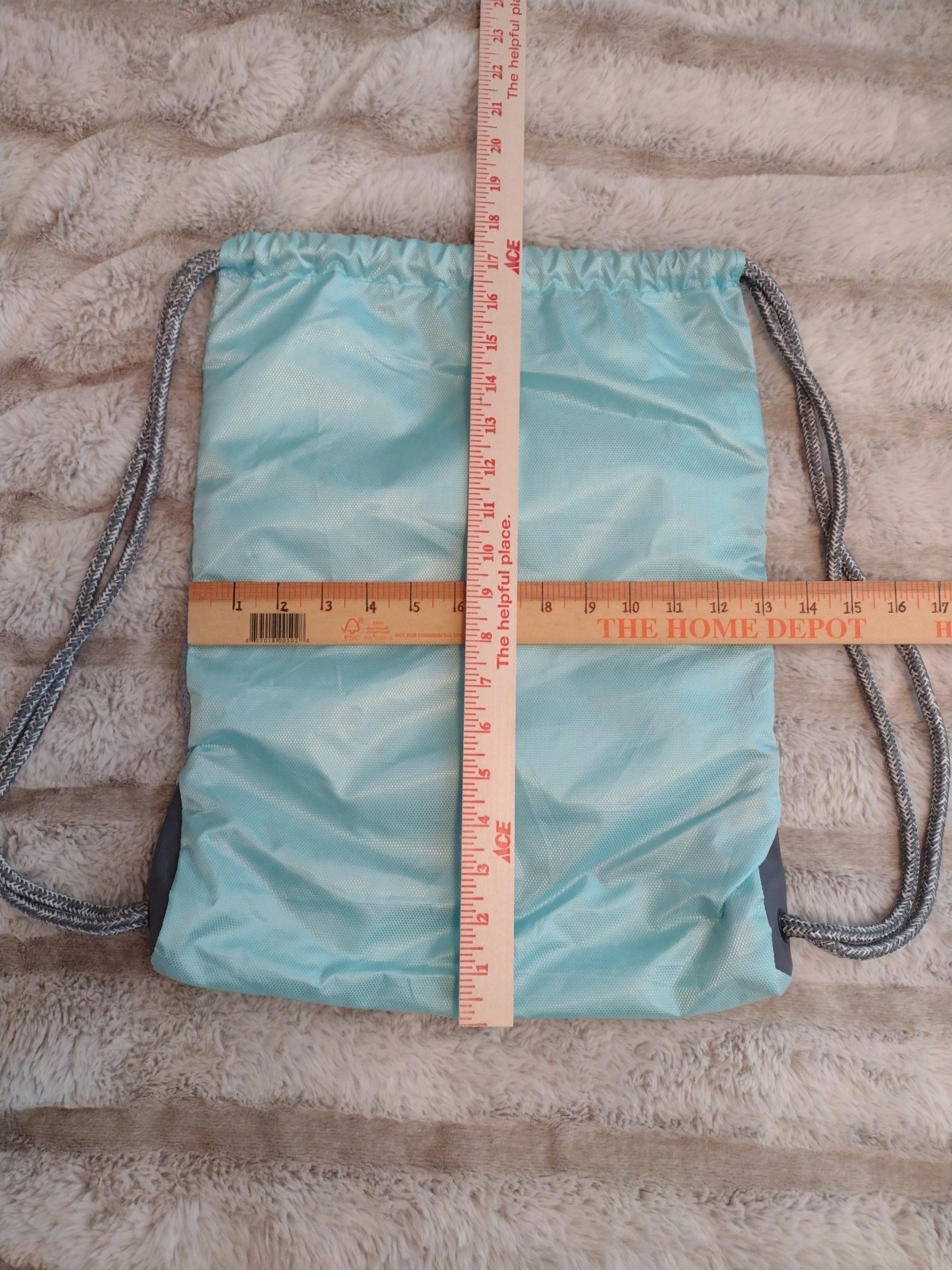 Adidas Drawstring Backpack Mint/Teal Grey Drawstring Gym Bag Mesh Zip Pocket