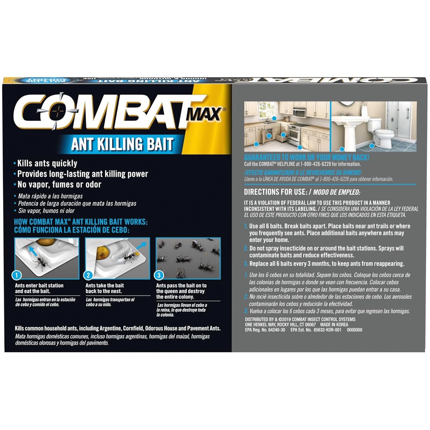 COMBAT MAX Bait Station ANT KILLER In & Outdoor 6 Count