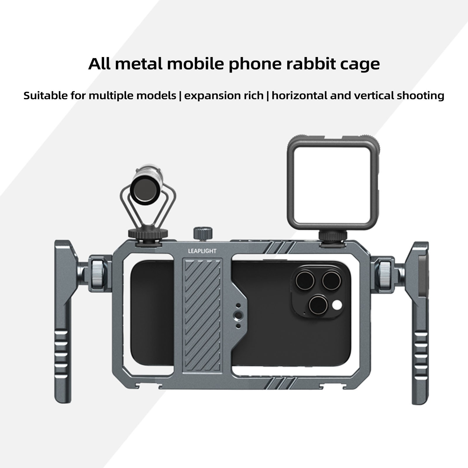 Universal Handheld Phone Cage Video Rig Stabilizer W/Adaps-Iphone 17 Pro Max US