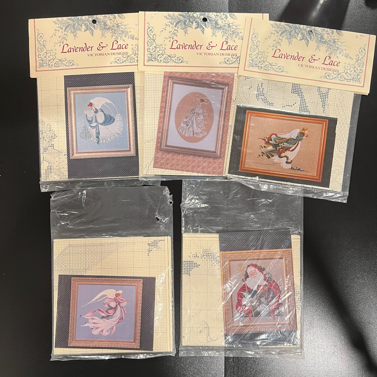 VTG Lavender & Lace Cross Stitch Pattern 6 Victorian Designs ~ Variety U-Pick