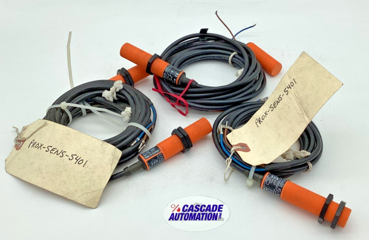 IFM ELECTRONIC IG5401 INDUCTIVE PROXIMITY SENSORS IG-3008-BPKG PNP NO (LOT OF 3)