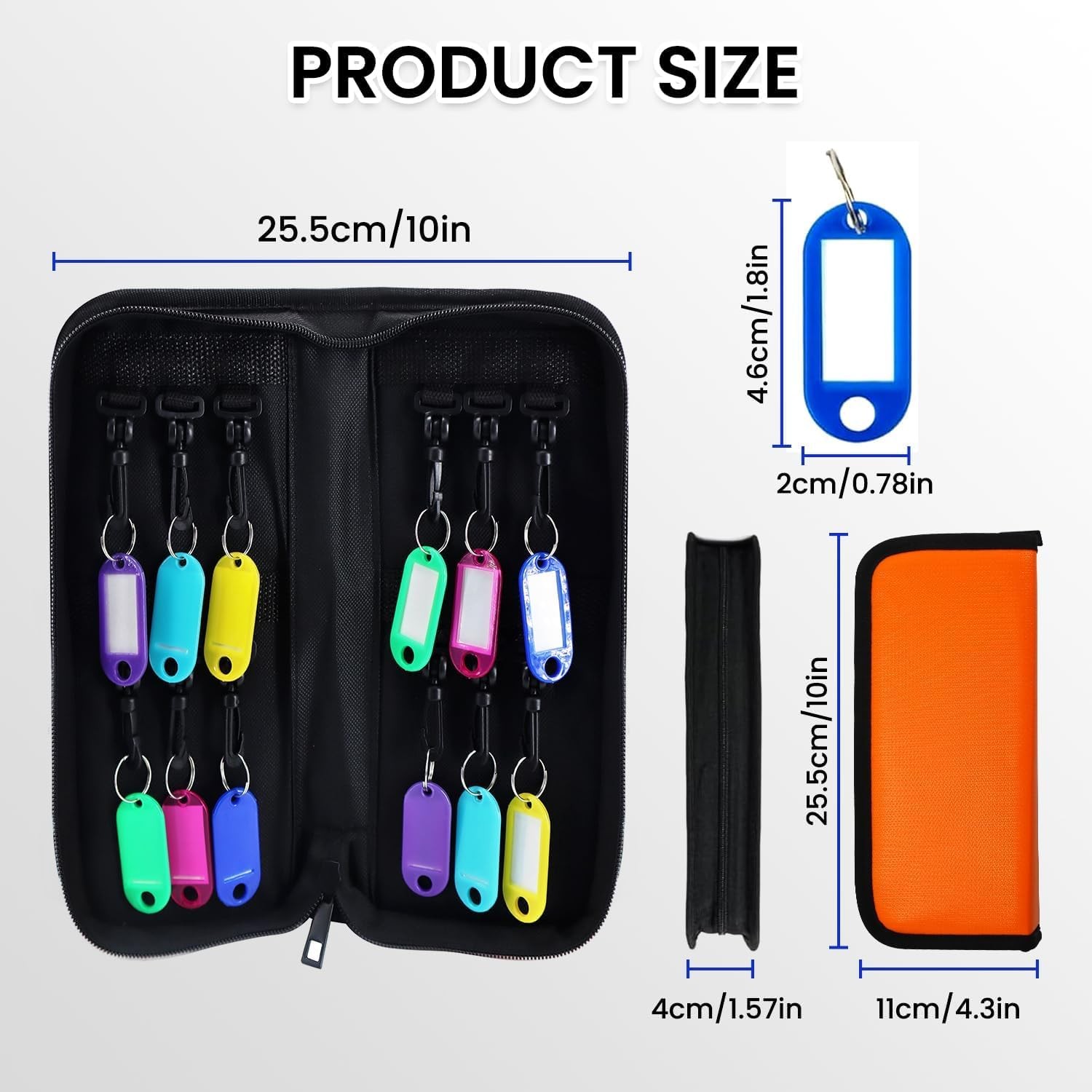 Zippered Key Organizer, Portable Key Case, Waterproof & Fireproof Key Binder ...