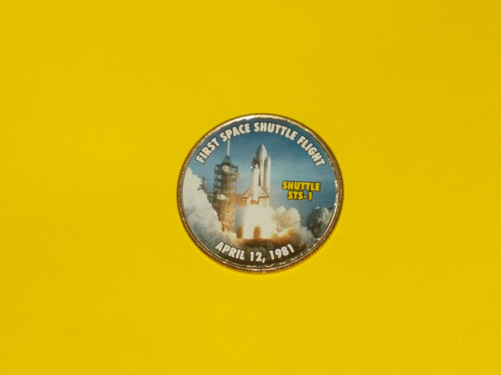 Colorized Kennedy Half Dollar - Space Program - STS1 1st Shuttle Flight K226