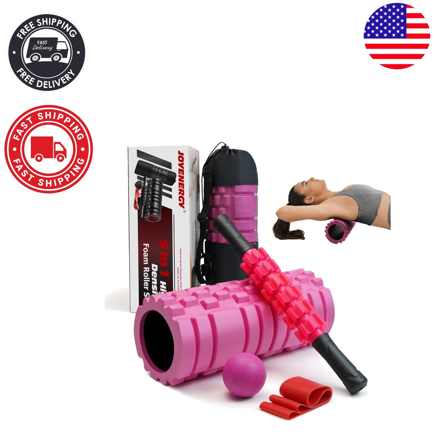 High-Density 5-in-1 Foam Roller Kit - Ideal for Muscle Recovery & Flexibility