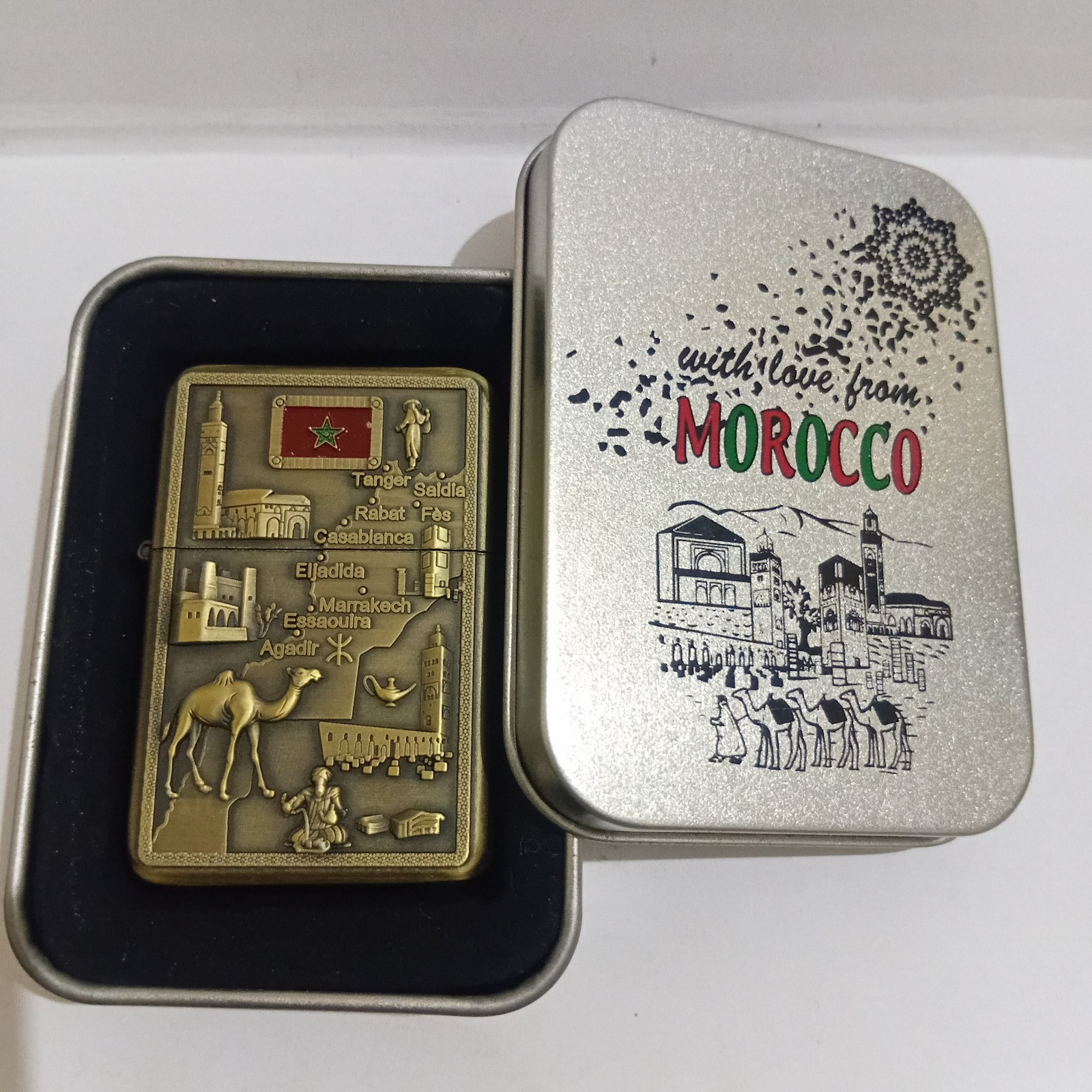 zippo lighter morocco designe African Zippo Lighter WITH BOX