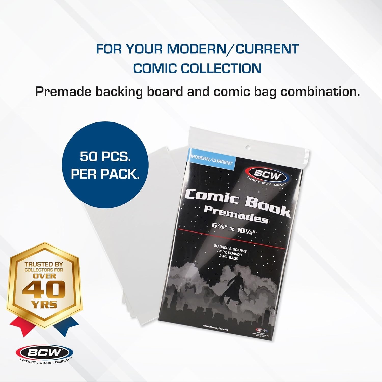 Protective Comic Bags and Boards Set - 100 Polypropylene Archival Quality