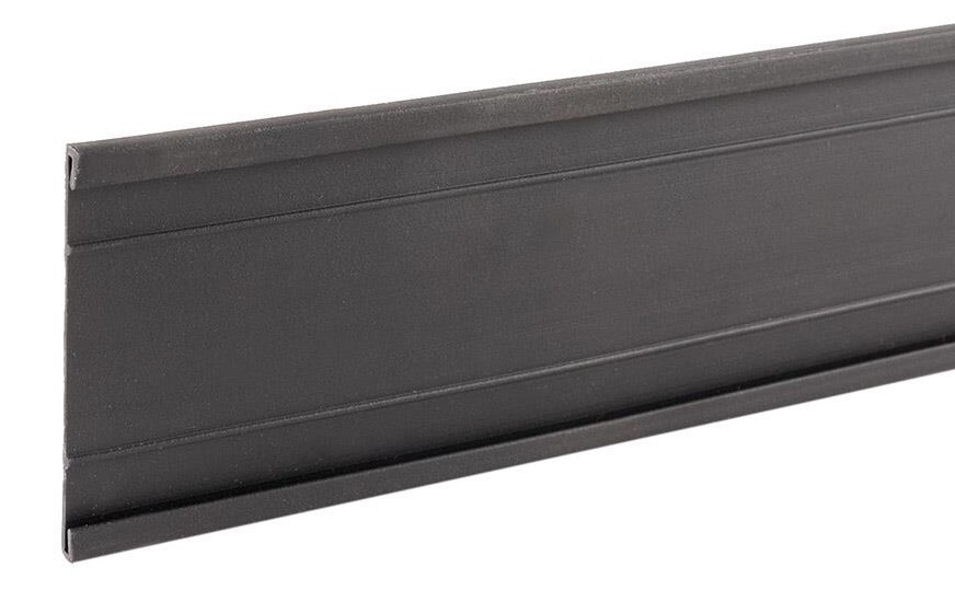 Black Price Channel Shelf Strips with Adhesive Back for Shelving