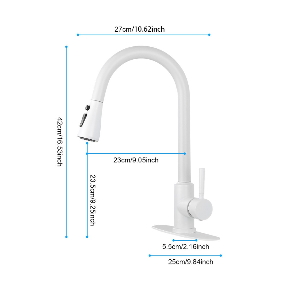 Kitchen Faucet with Pull Out Sprayer Single Handle High Arc Stainless Steel