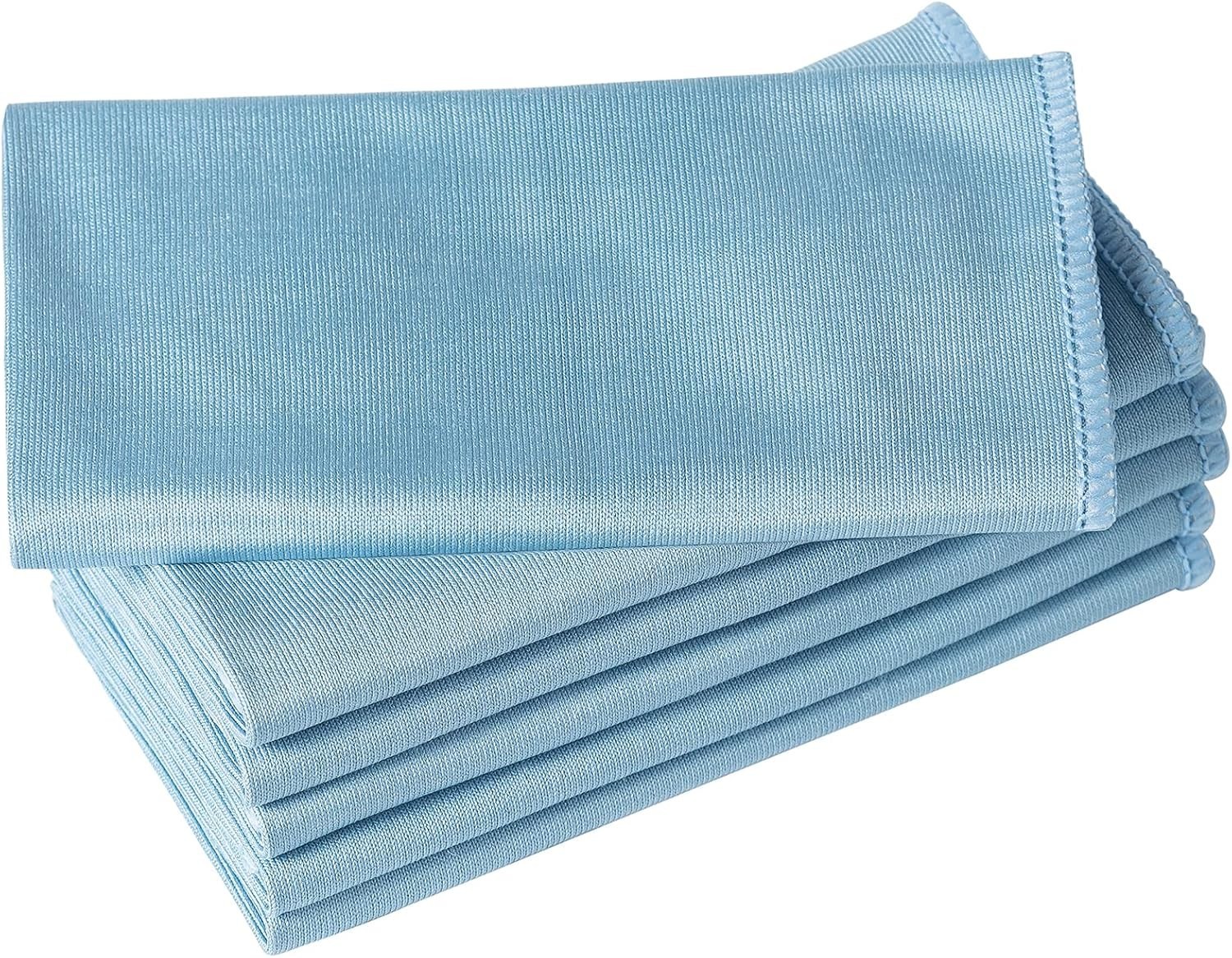 Puomue 6 Pack Microfiber Glass Cleaning Cloth, 16 Inch X 16 Inch, Lint Free Quic