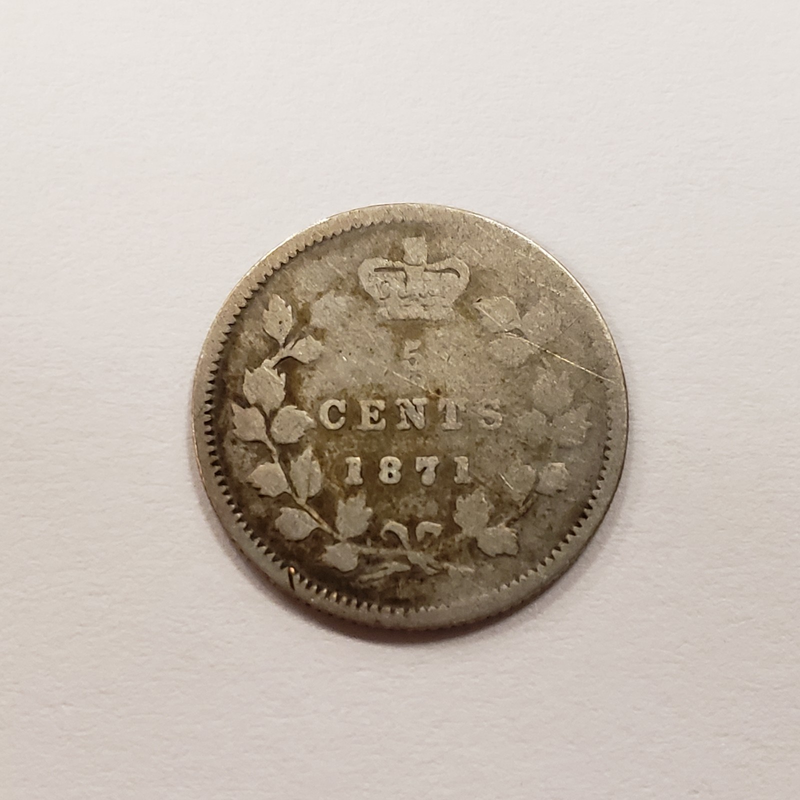 1871 5c Canada Five Cents Silver .0346 ASW - KM2 - SKU-Q5100