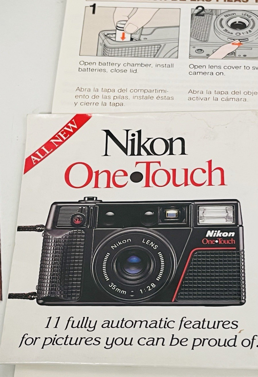 Nikon One Touch EMPTY BOX ONLY with foam and Operating Instructions Paperwork