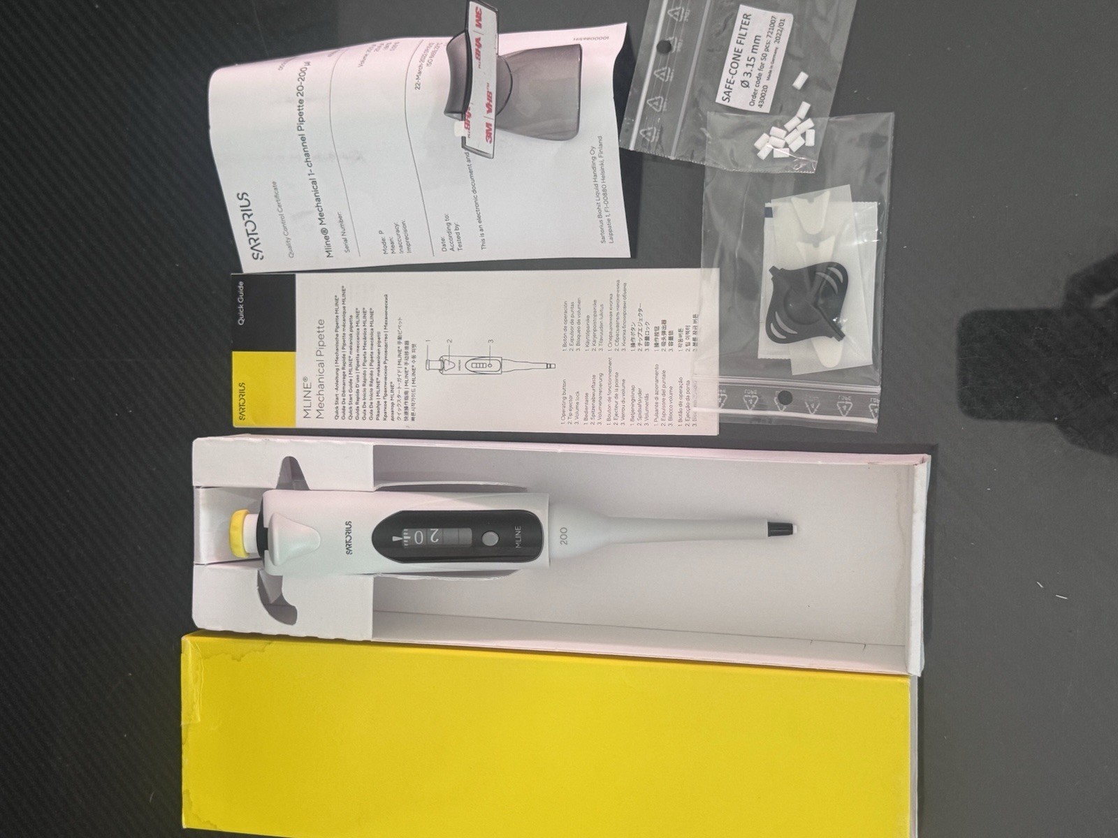 SARTORIUS MLINE MECHANICAL PIPETTE 1-CHANNEL 20-200 µL 725060 BIOHIT