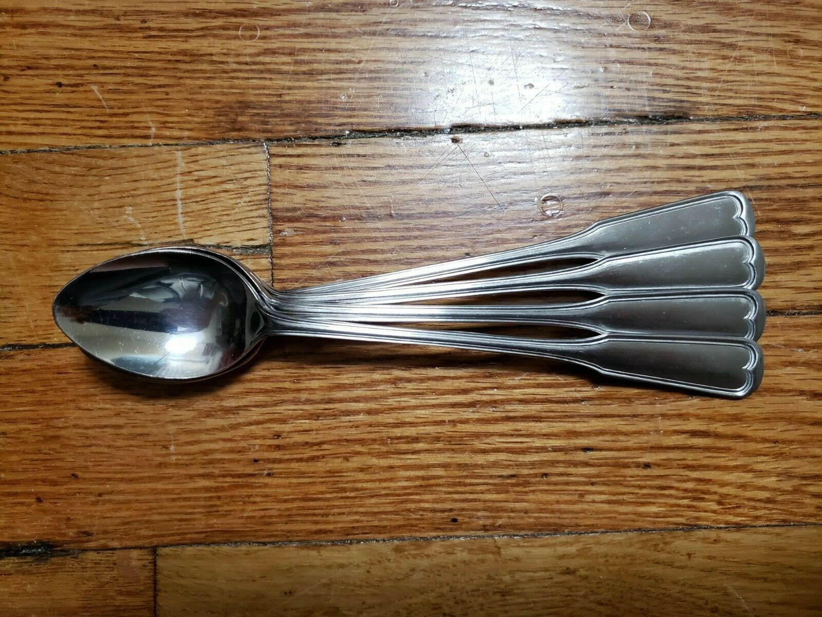 4 ANTIQUE COLLECTABLE *LIFETIME CUTLERY * STAINLESS ICED TEA SPOONS 7.25"- JAPAN