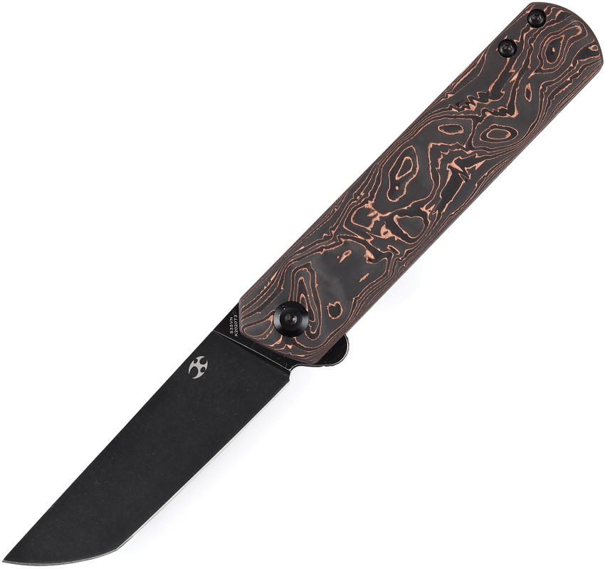 Kansept Knives Foosa Copper Foil K2020T3 S35VN Black Carbon Fiber Folding Knife