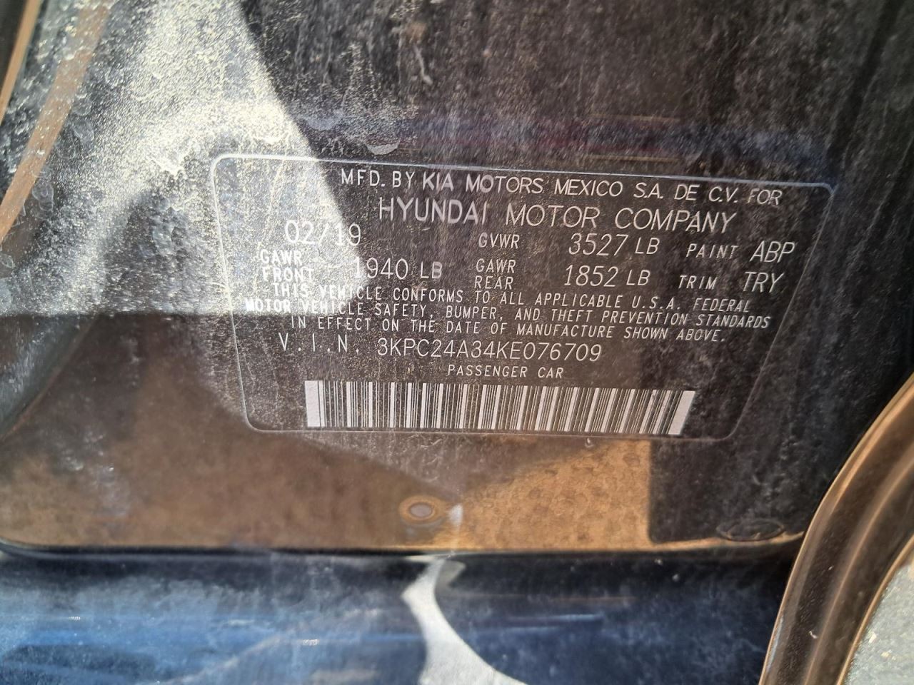 ACCENT 2019 Glove Box 4799911