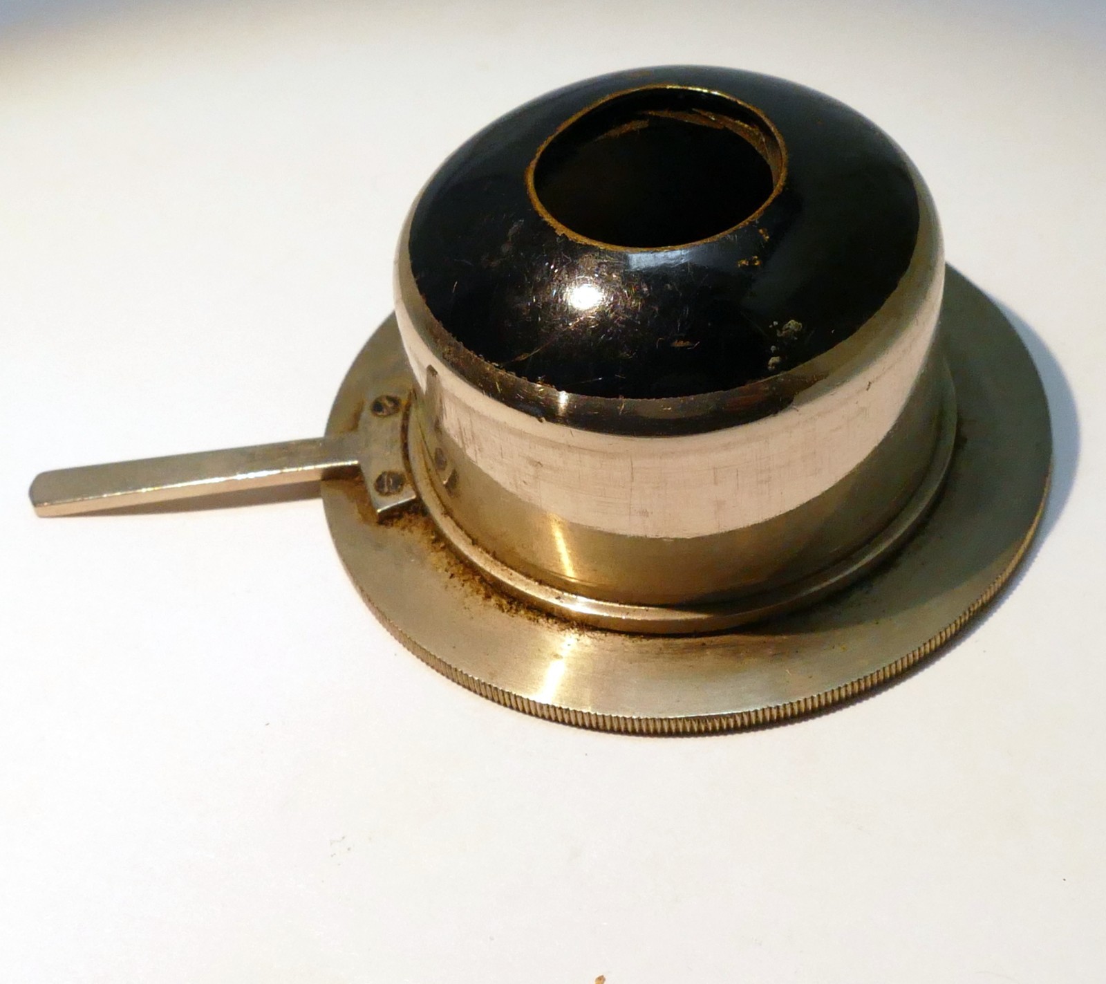 Microscope condenser brass antique 17mm ID opening in the front