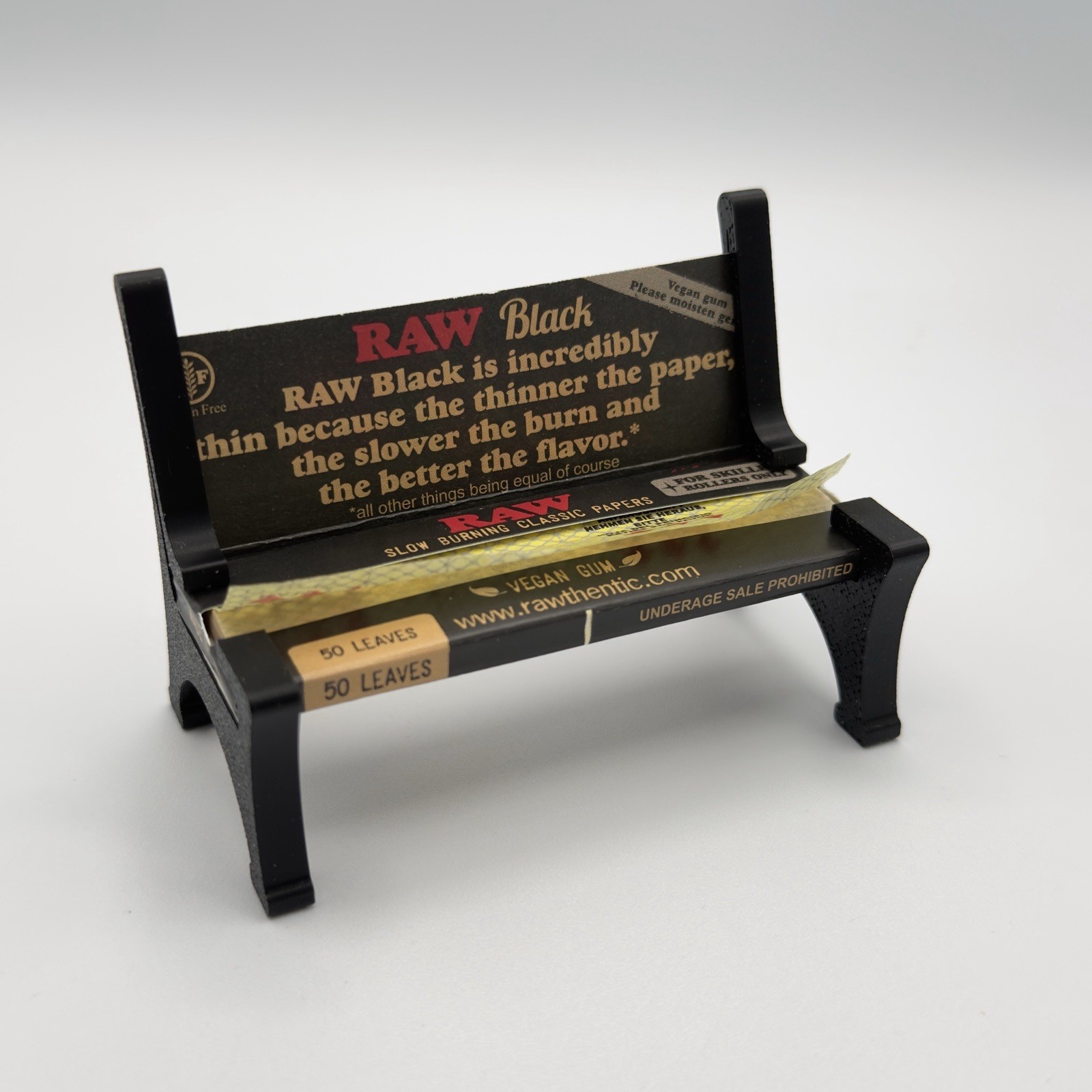 RAW BLACK Slow Burning Papers + Black Rolling Paper Bench Display Bundle