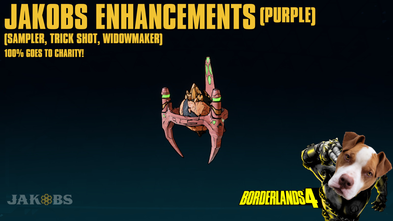 LVL 60 Borderlands 4 - JAKOBS PURPLE ENHANCEMENTS - U PICK - 100% CHARITY!