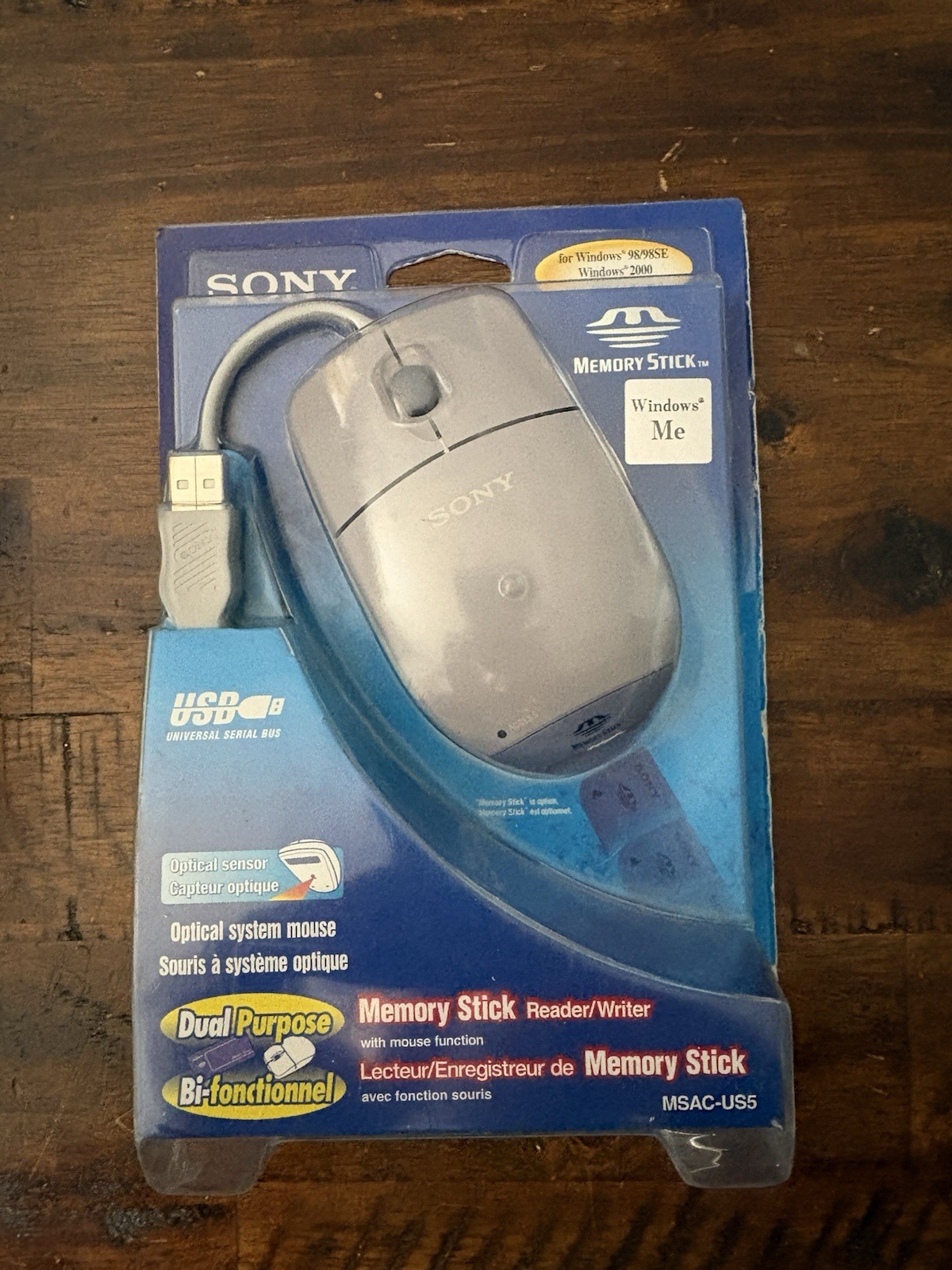 Vintage / Sony Memory Stick Reader Writer USB Optical Mouse / MSAC-US5 / Sealed