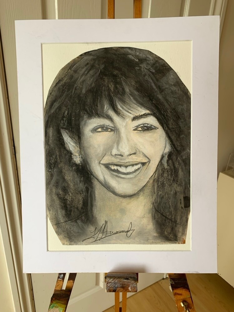 Pastel drawing of Kate Bush - Kates Kick inside