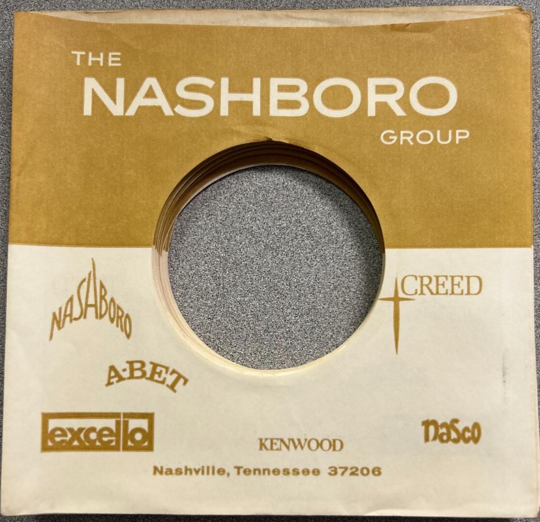 Company Sleeve 45 NASHBORO - Brown/White w/ Creed Cross (1970) Nashville