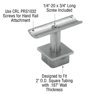 Polished Stainless 2" Square Post P-Series 180 Degree Fixed Standoff Saddle