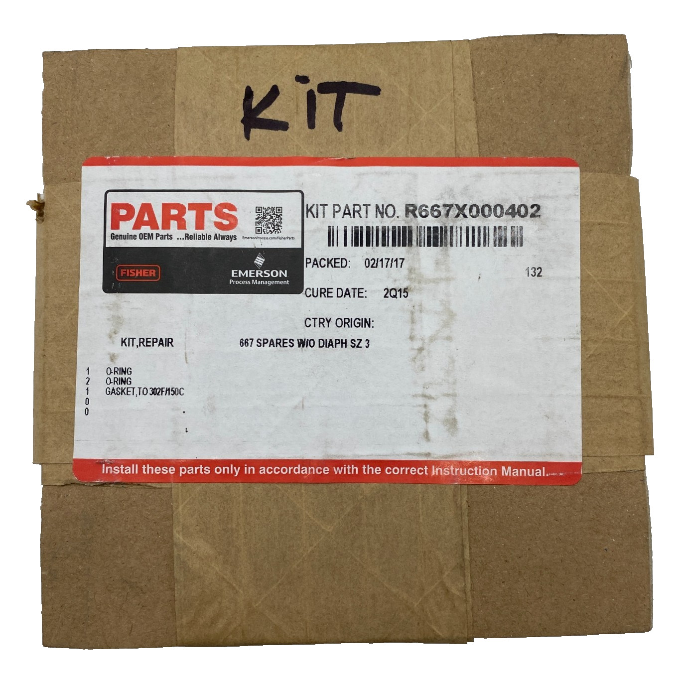 FISHER CONTROLS R667X000402  ACTUATOR REPAIR KIT, O-RING, GASKET, EMERSON